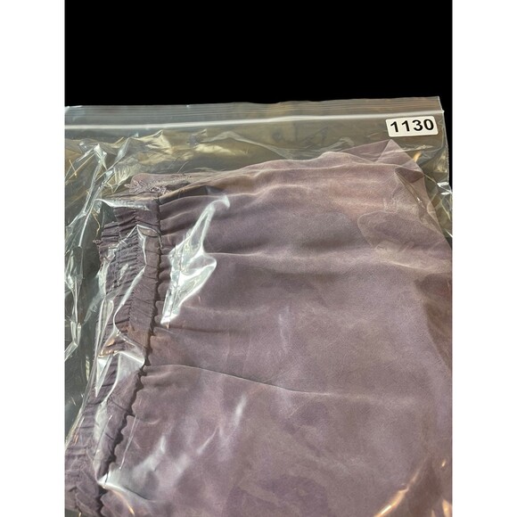 VTG Lavender Purple Soft Crochet Hem Elastic Waist Maxi Skirt XL - Picture 11 of 11